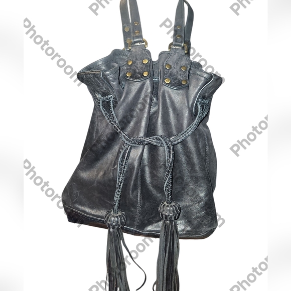 SABINA New York drawstring satchel leather bag - Picture 2 of 13